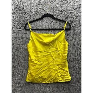 L'Agence 100% Silk Cowl Neck Sleeveless Camisole Top Yellow Womens Size S‎
